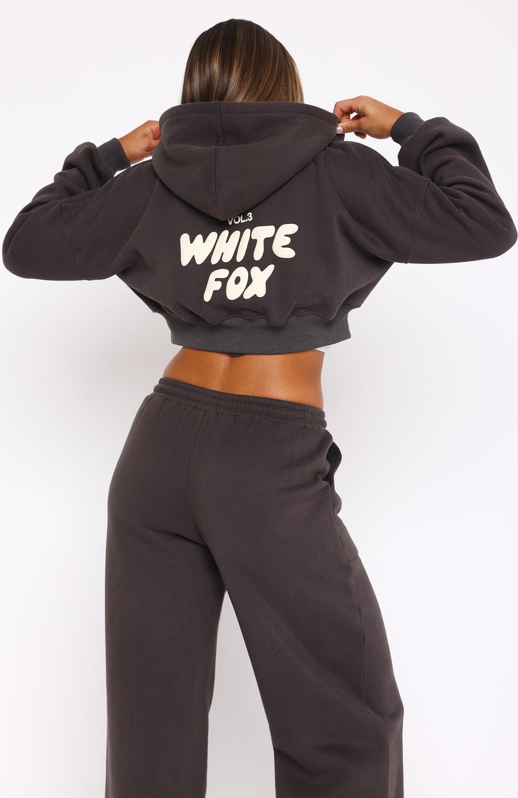 Offstage Cropped Zip Hoodie Shadow