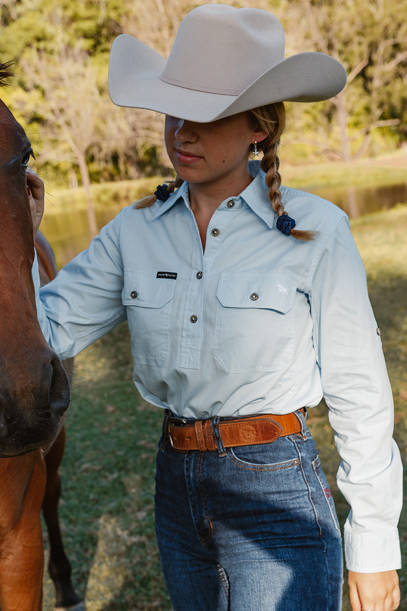 Pentecost River Womens Half Button Work Shirt