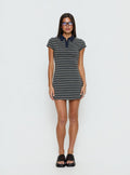 Britte Polo Shirt Mini Dress Navy Stripe