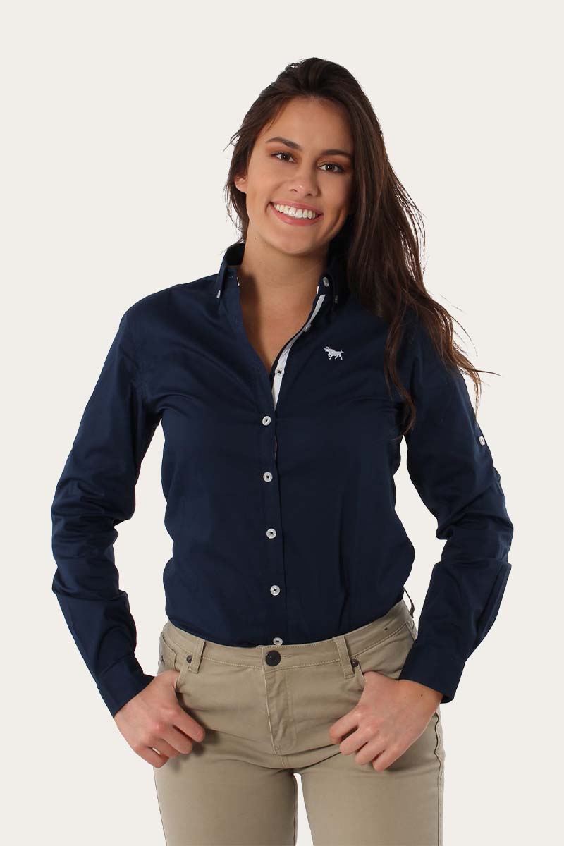 Longreach Womens Plain Stretch Poplin Dress Shirt