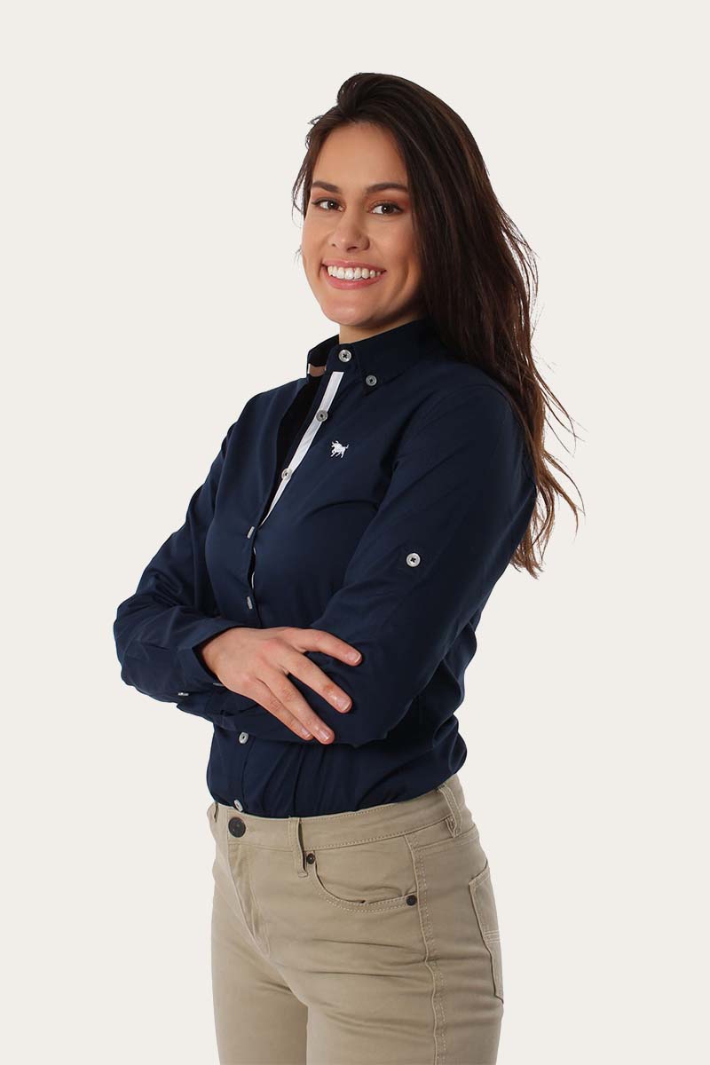 Longreach Womens Plain Stretch Poplin Dress Shirt