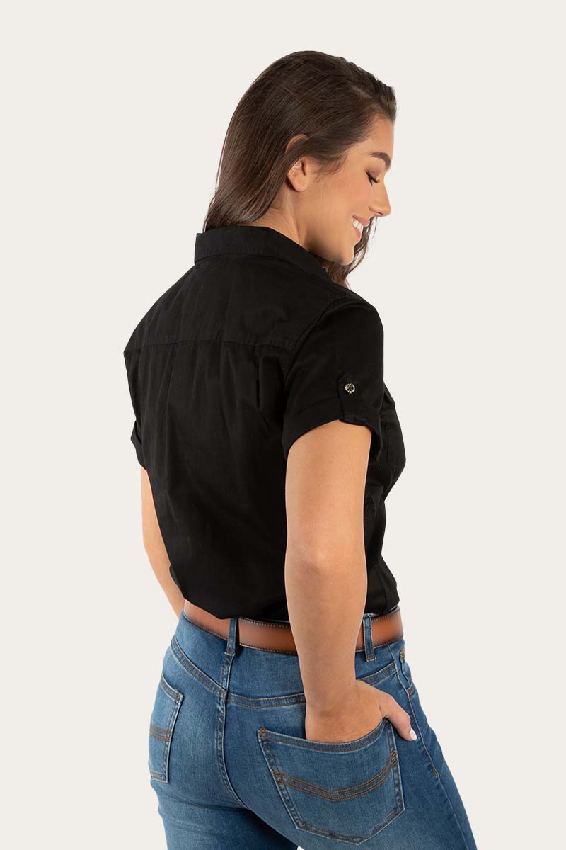 Jules Womens Half Button Short Sleeve Work Shirt
