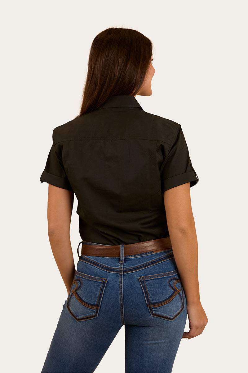 Jules Womens Half Button Short Sleeve Work Shirt