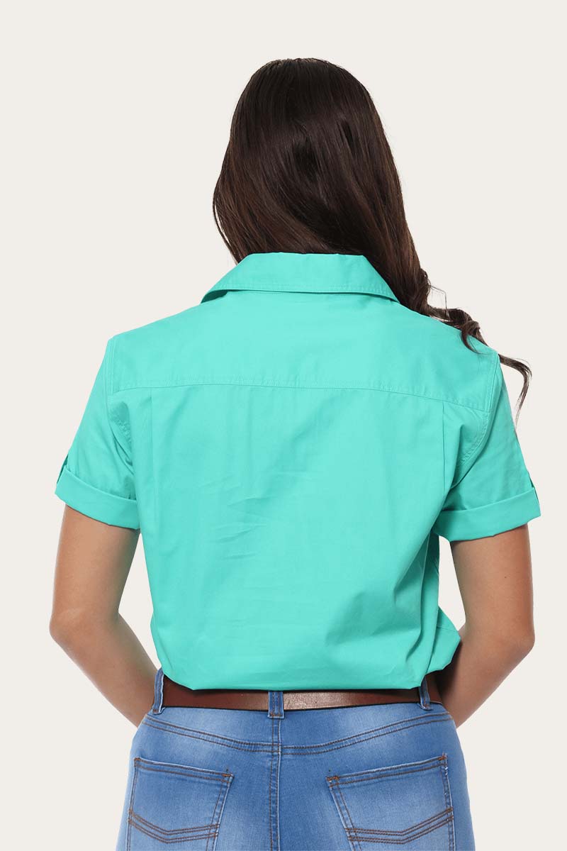 Jules Womens Half Button Short Sleeve Work Shirt