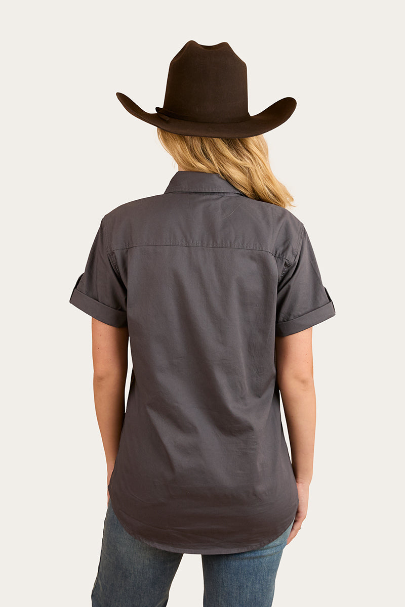 Jules Womens Half Button Short Sleeve Work Shirt