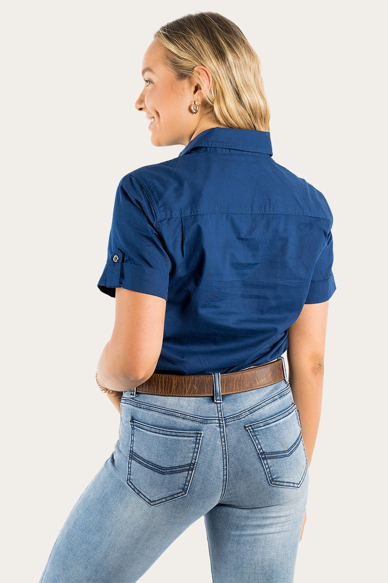 Jules Womens Half Button Short Sleeve Work Shirt