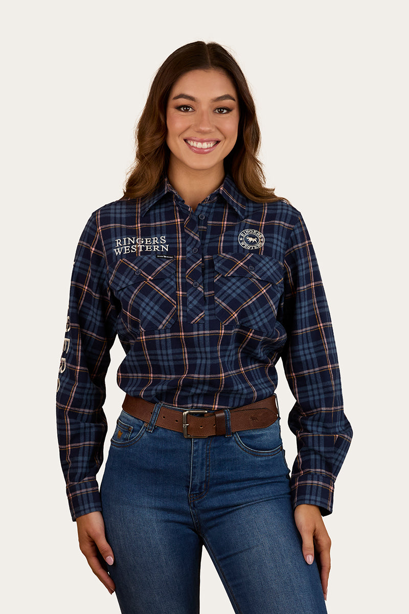 Fingal Womens Half Button Flannel