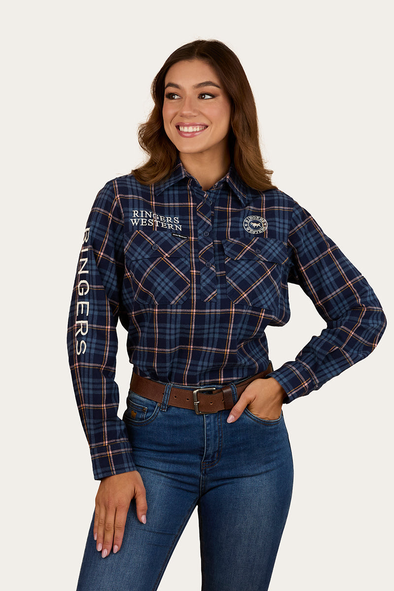 Fingal Womens Half Button Flannel