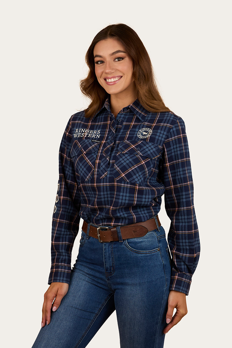 Fingal Womens Half Button Flannel