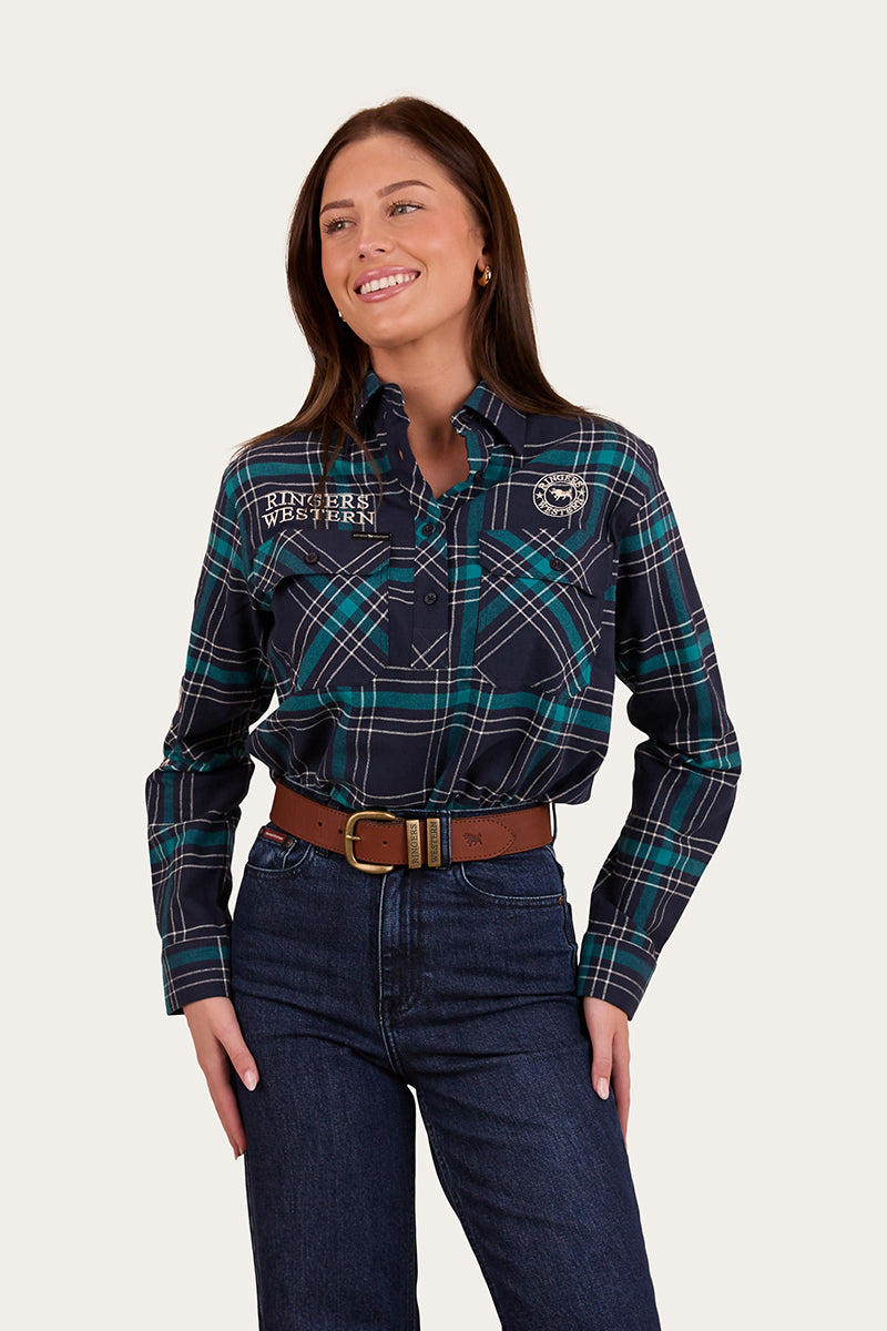 Fingal Womens Half Button Flannel