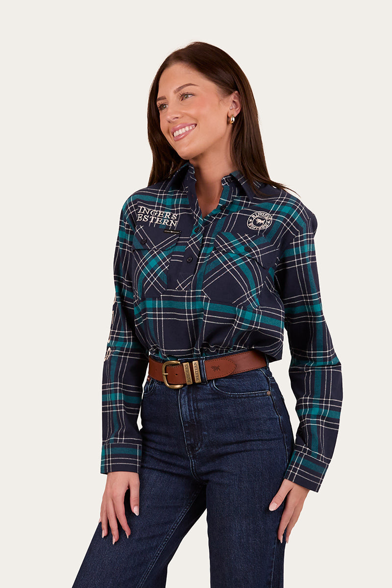 Fingal Womens Half Button Flannel