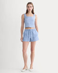 The Square Tank in Stretch Linen | Chambray