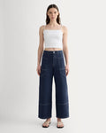 The Seamed Top in Stretch Linen | White
