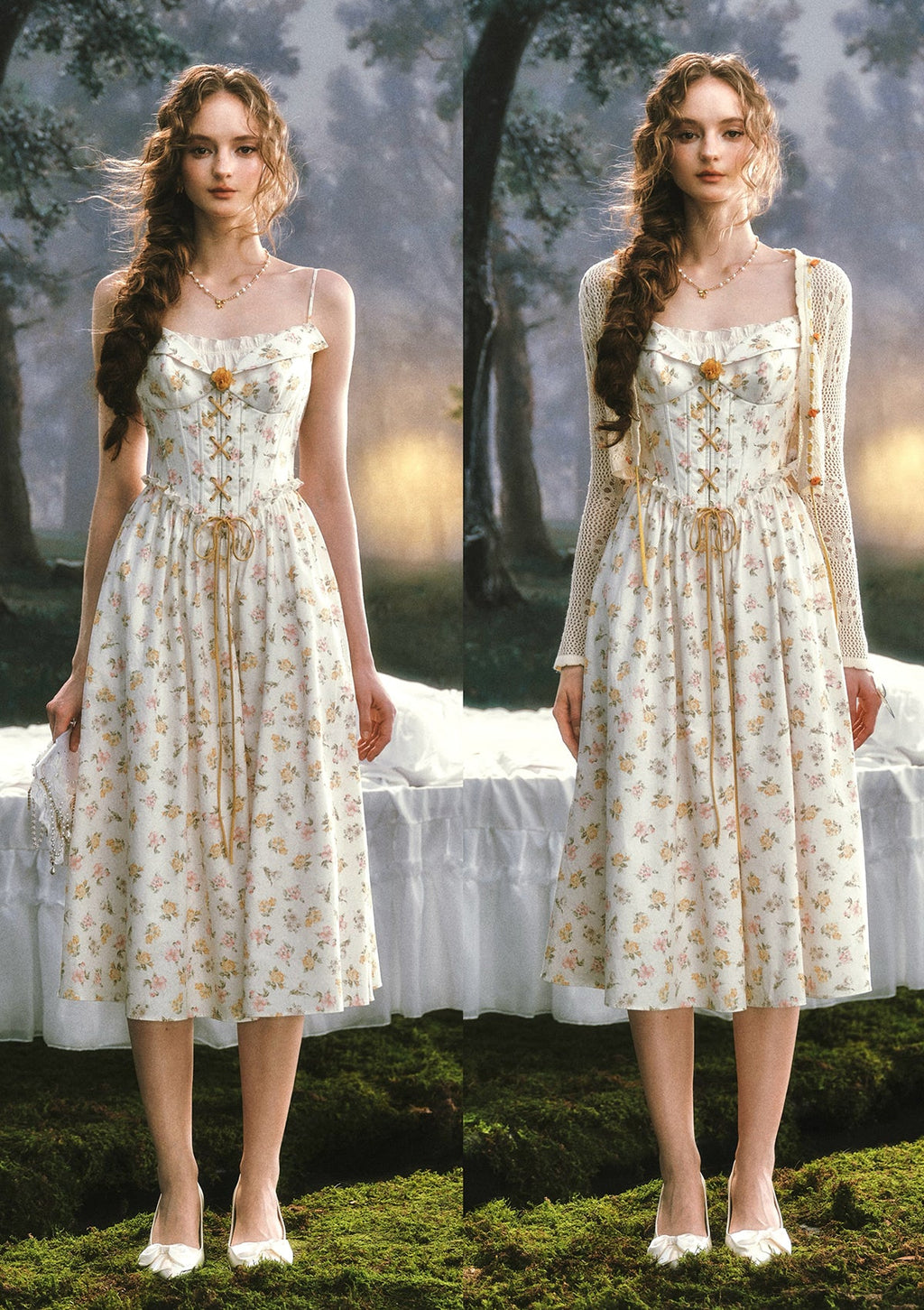 Misty Tangerine Grove Corset Dress
