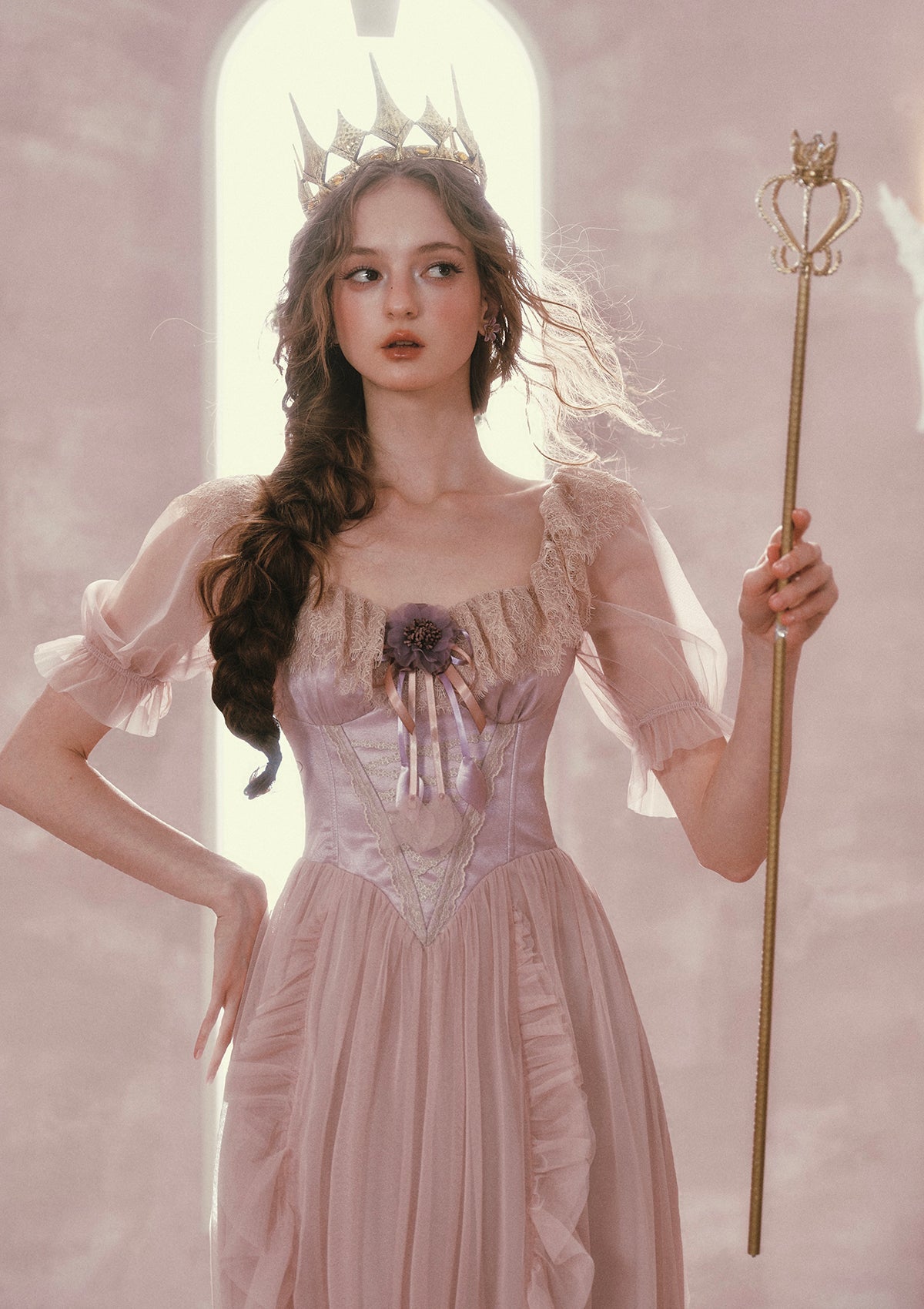 Violet Mandarin Duck Princess Corset Dress