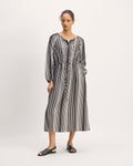 The TENCEL? Gathered Maxi Dress | Black / Bone