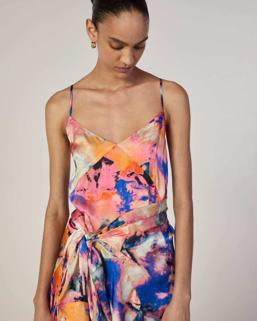 The Everlane x Marques' Almeida Satin Tie-Dye Dress | Multi Tie-Dye