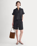 The Boxy Shirt in Linen | Black