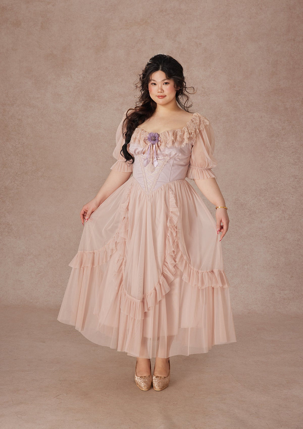Curve&Plus Violet Mandarin Duck Princess Dress