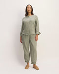 The Popover Shirt in Linen | Sage Green