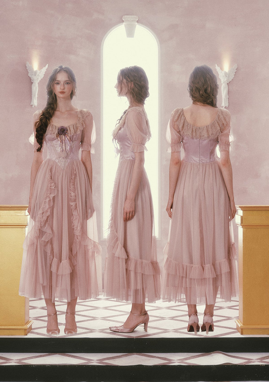 Violet Mandarin Duck Princess Corset Dress