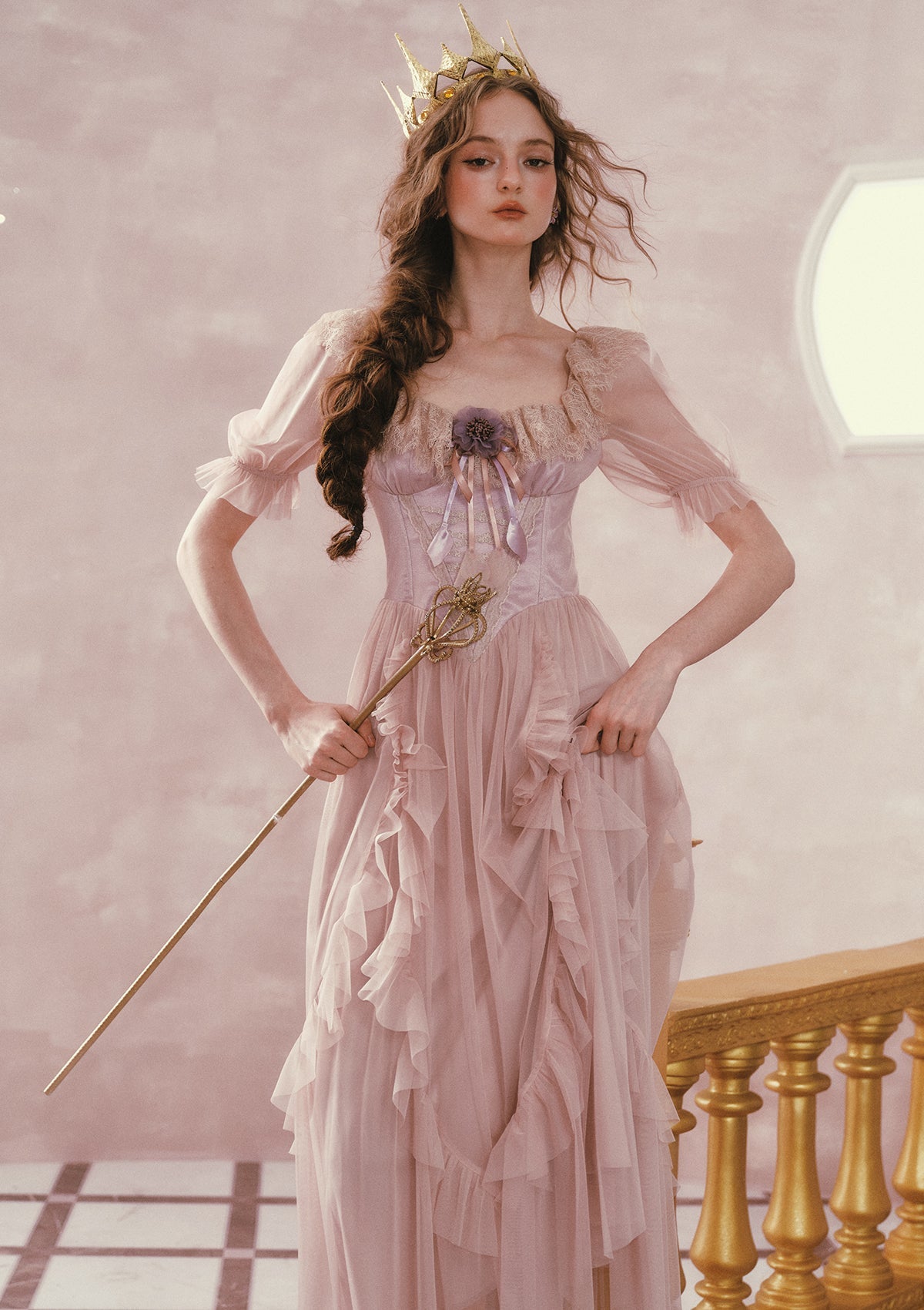 Violet Mandarin Duck Princess Corset Dress