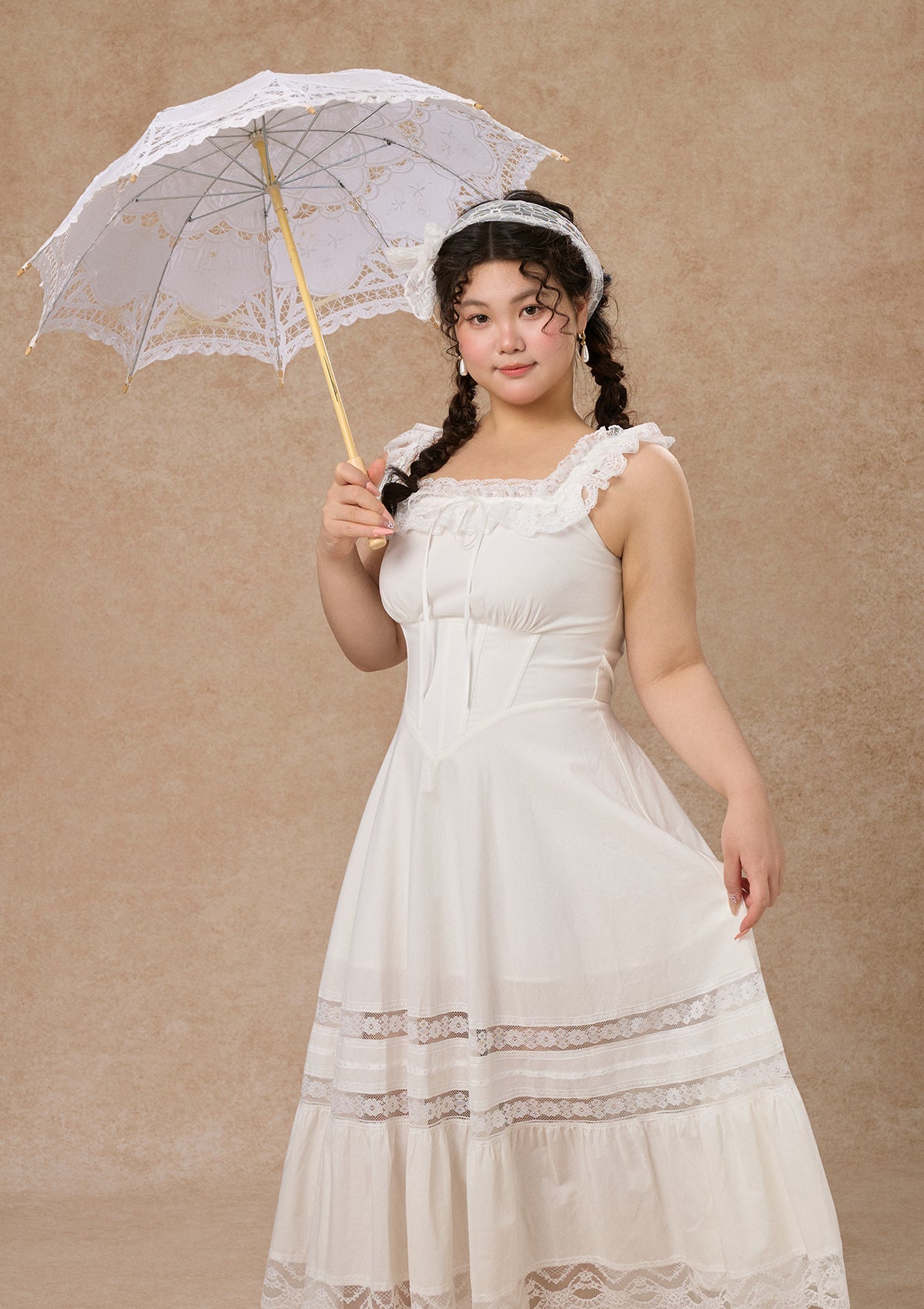 Curve & Plus Pure White Garnet Corset Dress