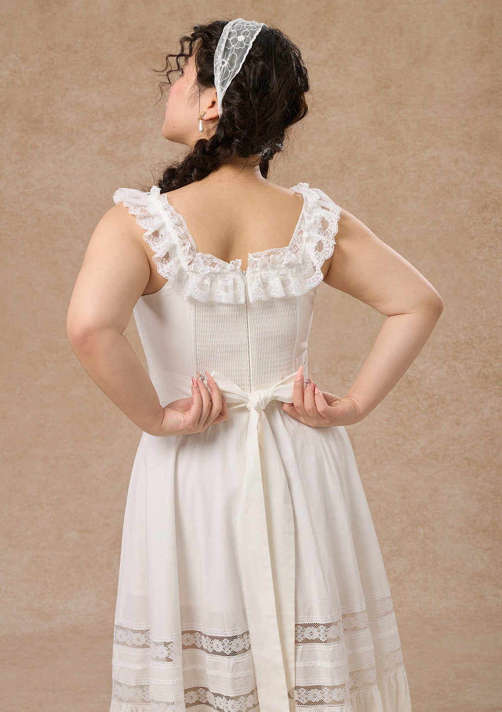 Curve & Plus Pure White Garnet Corset Dress
