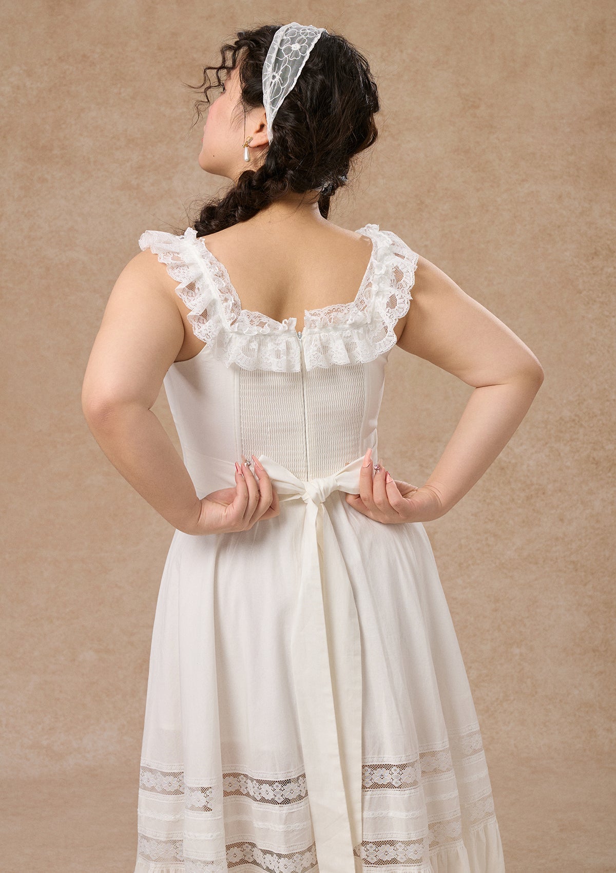 Curve & Plus Pure White Garnet Corset Dress