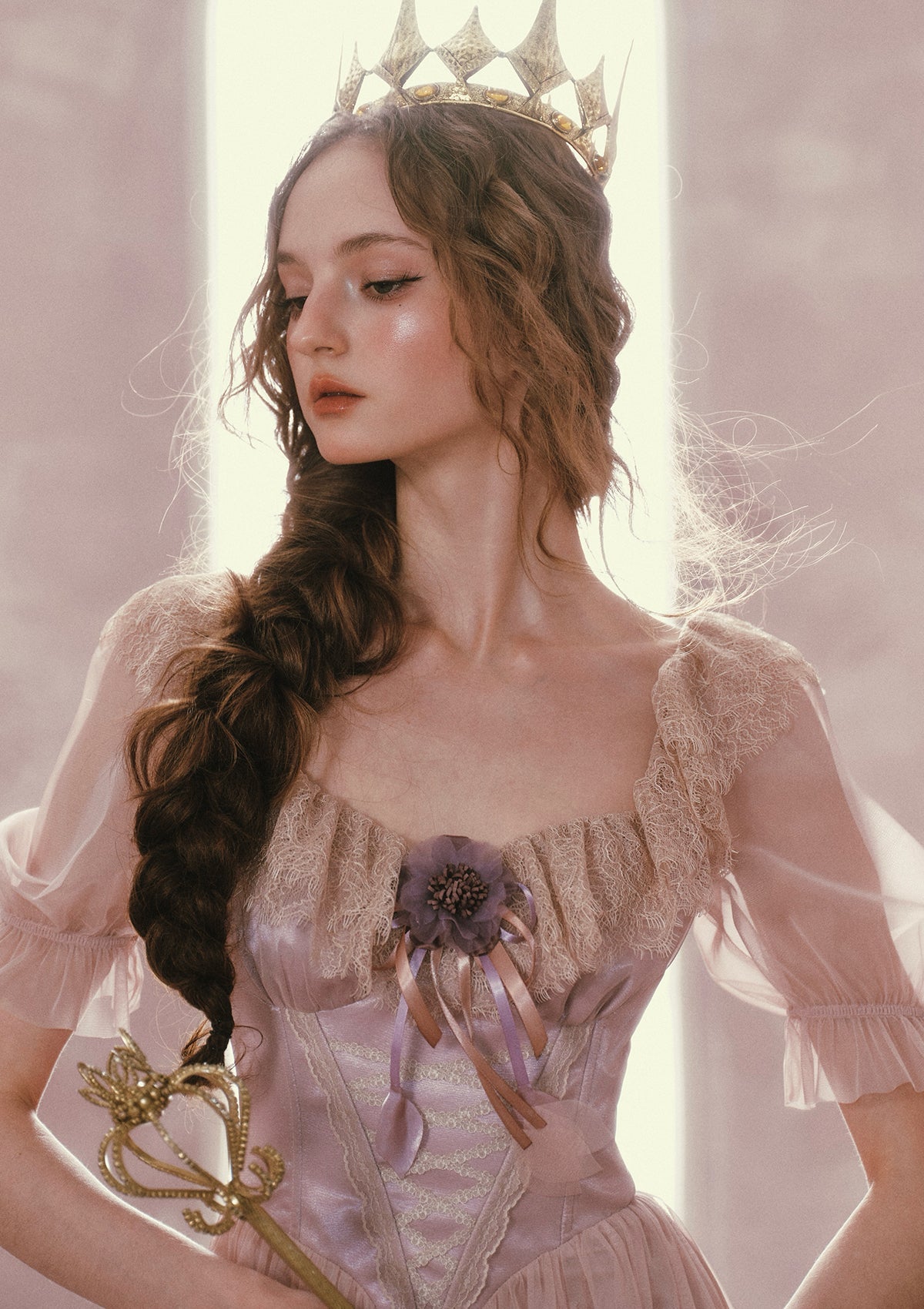 Violet Mandarin Duck Princess Corset Dress