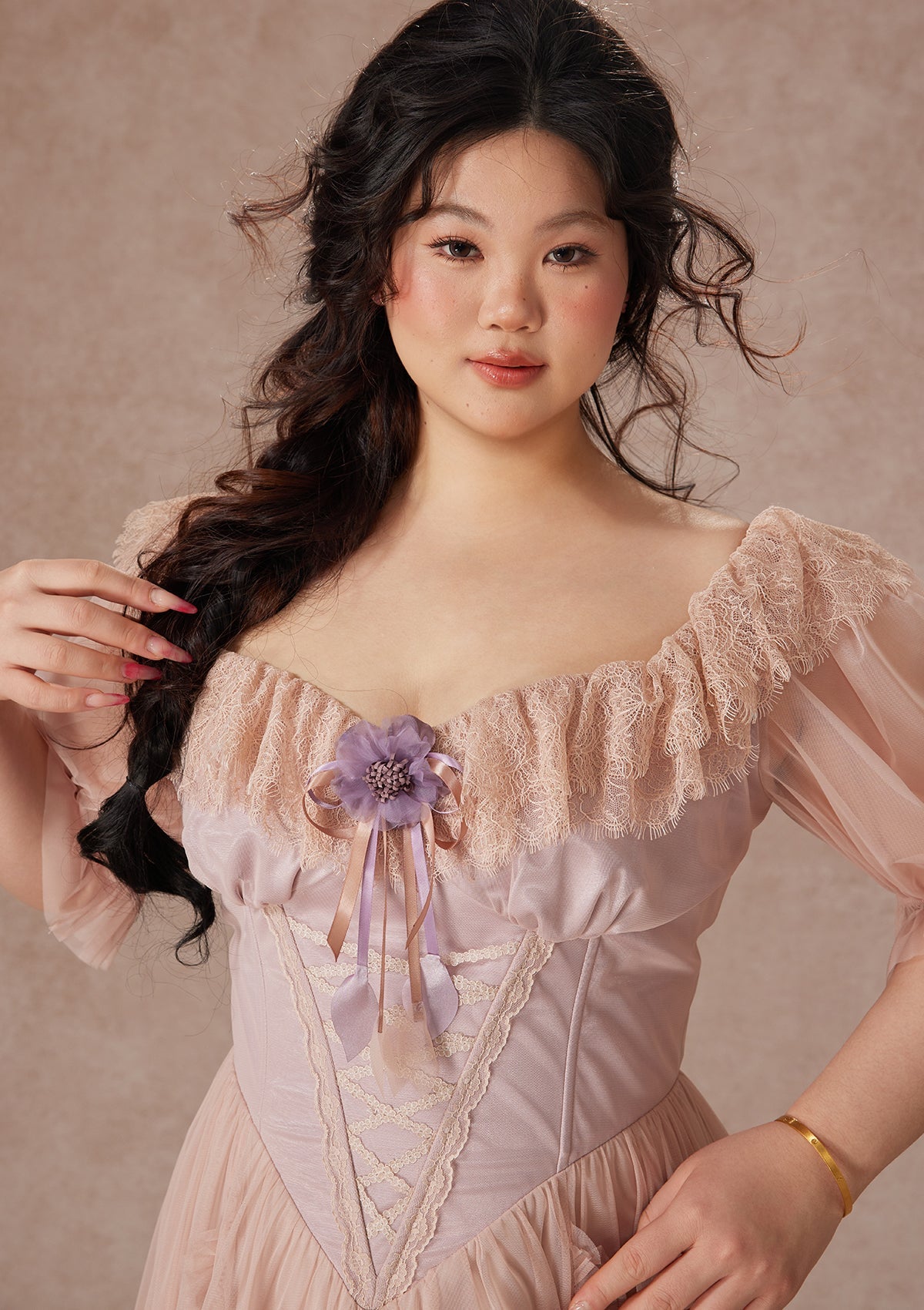 Curve&Plus Violet Mandarin Duck Princess Dress