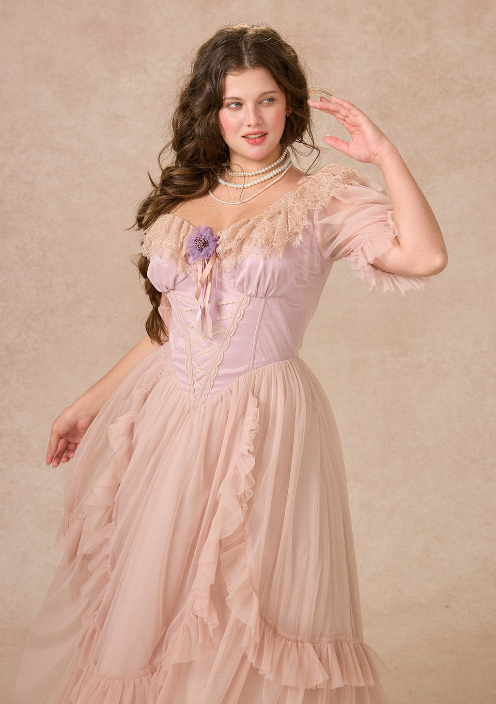 Curve&Plus Violet Mandarin Duck Princess Dress
