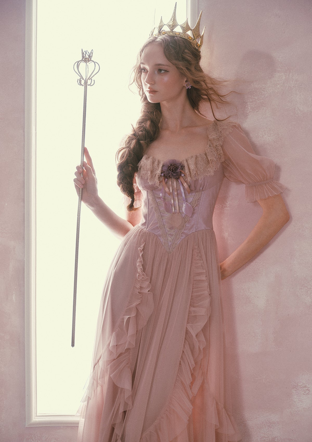 Violet Mandarin Duck Princess Corset Dress