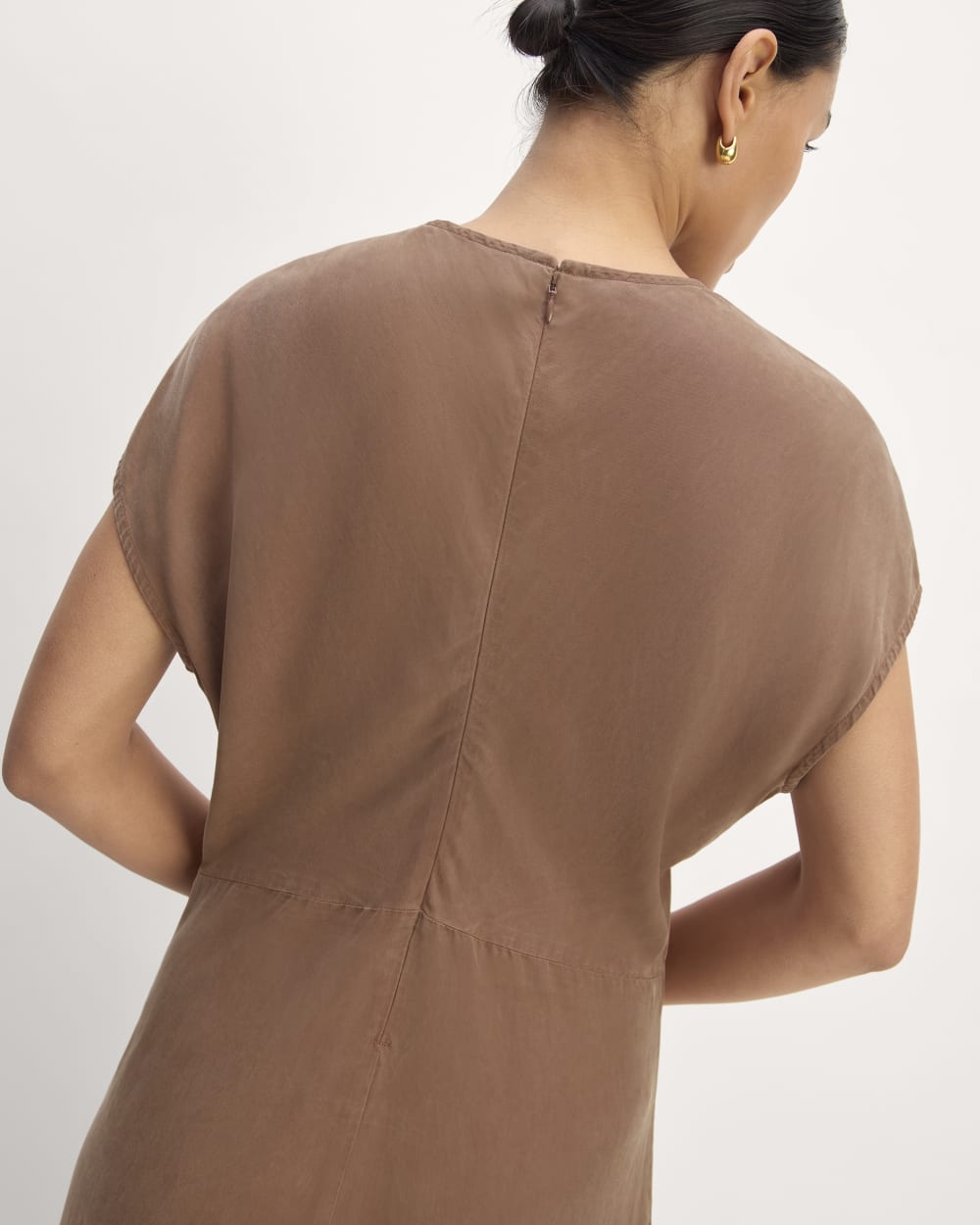 The TENCEL? Short-Sleeve Midi Dress | Carob Brown