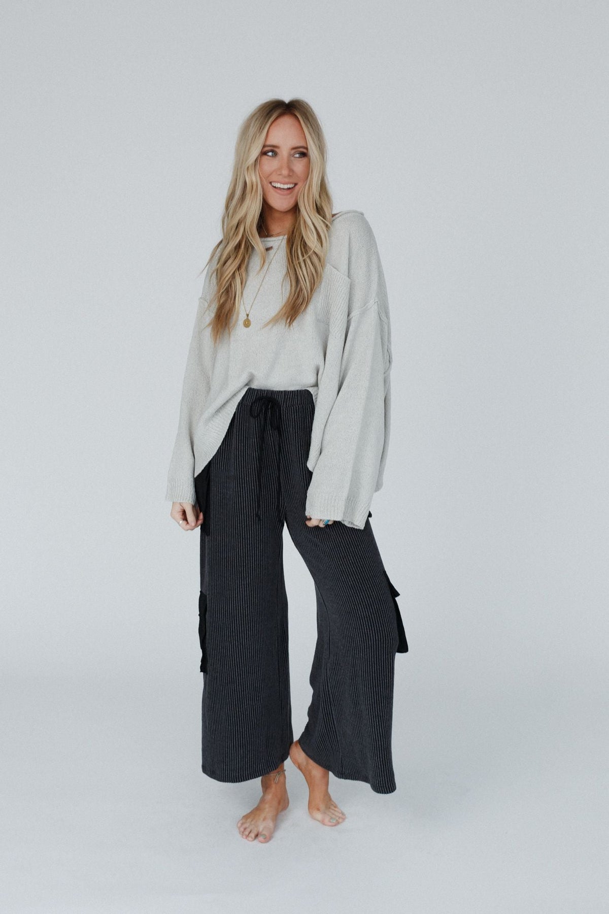 Got You Covered Drop Shoulder Pullover - Ash