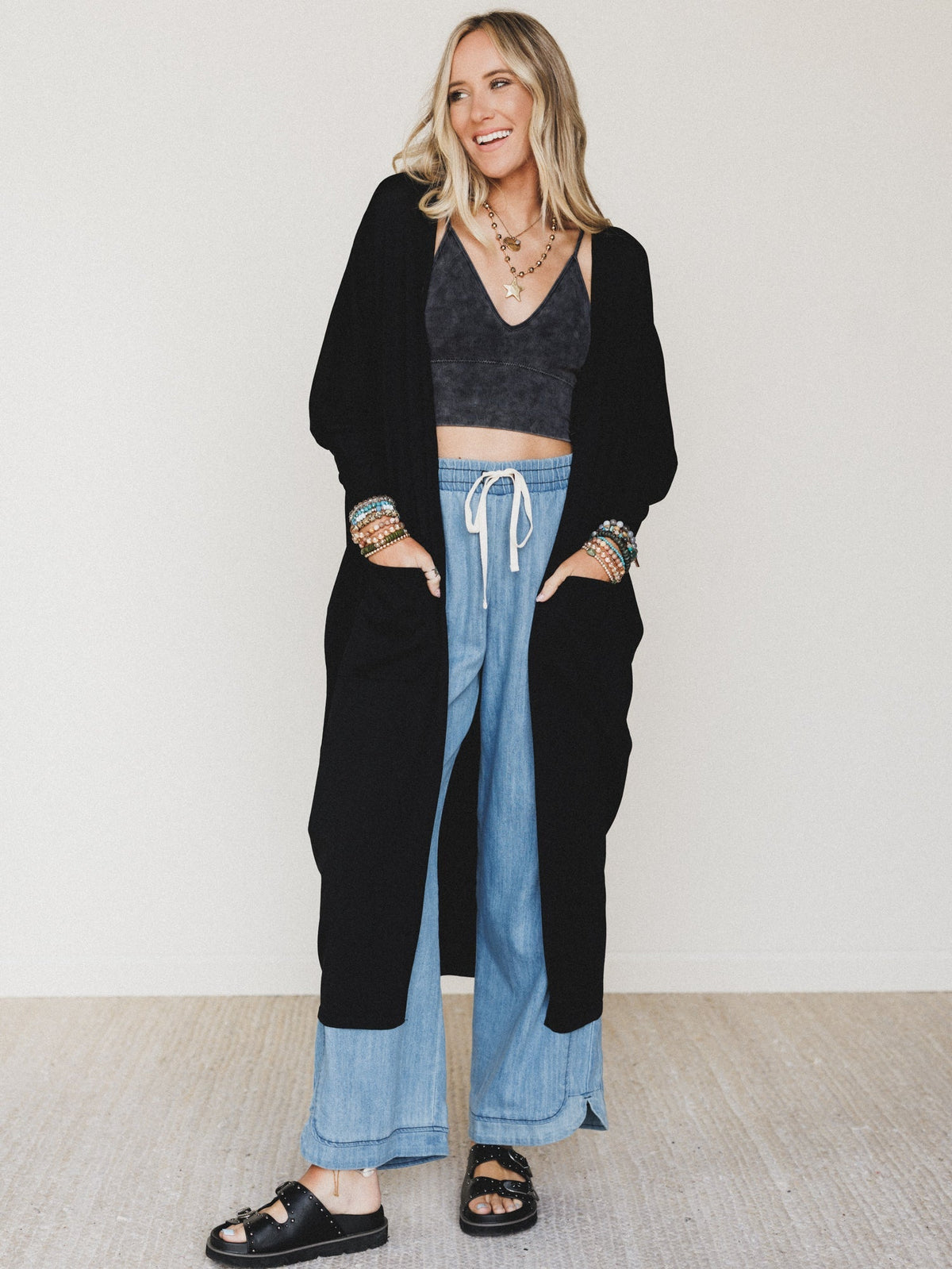 Harper Duster Dress  - Black
