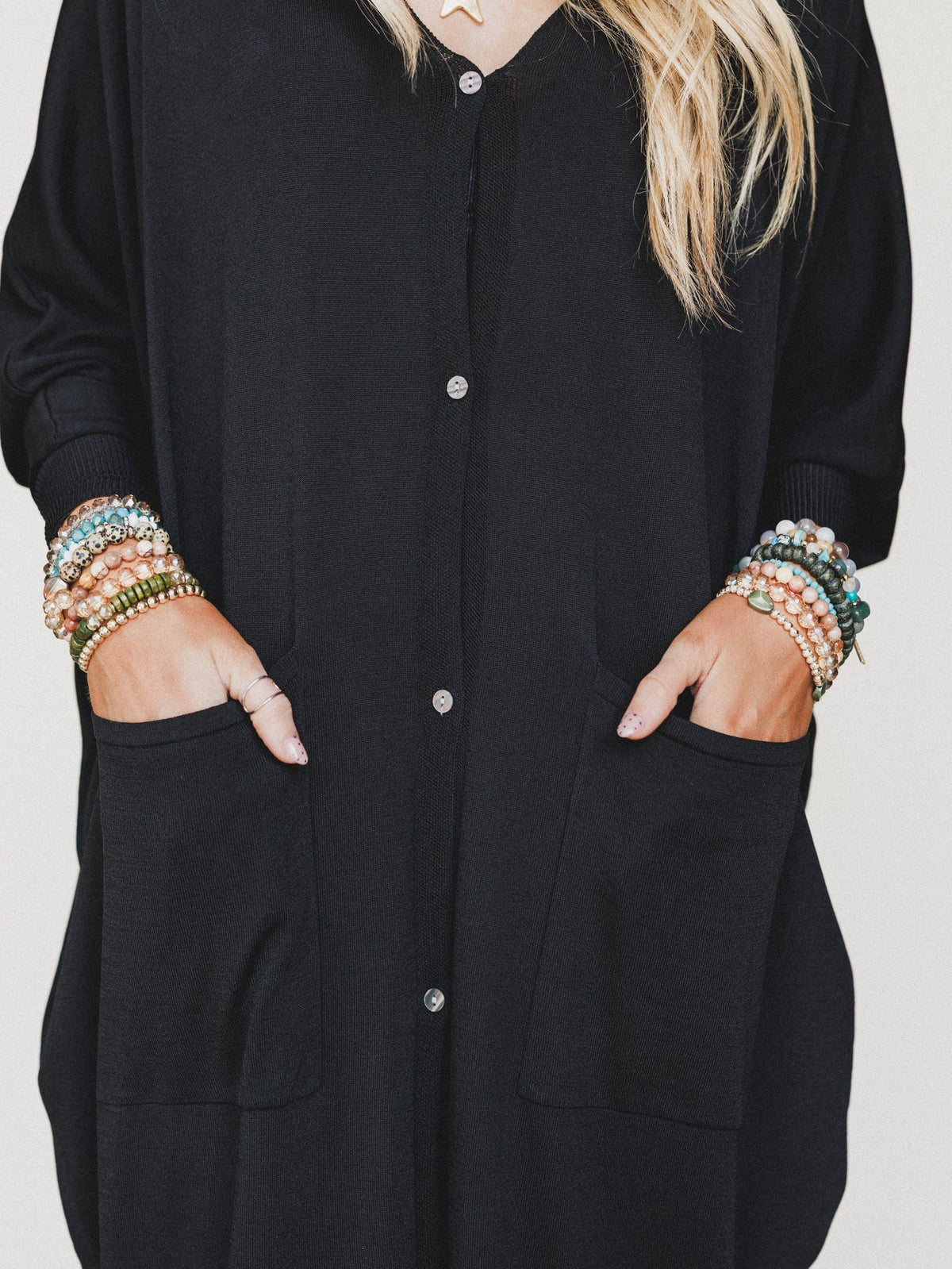 Harper Duster Dress  - Black