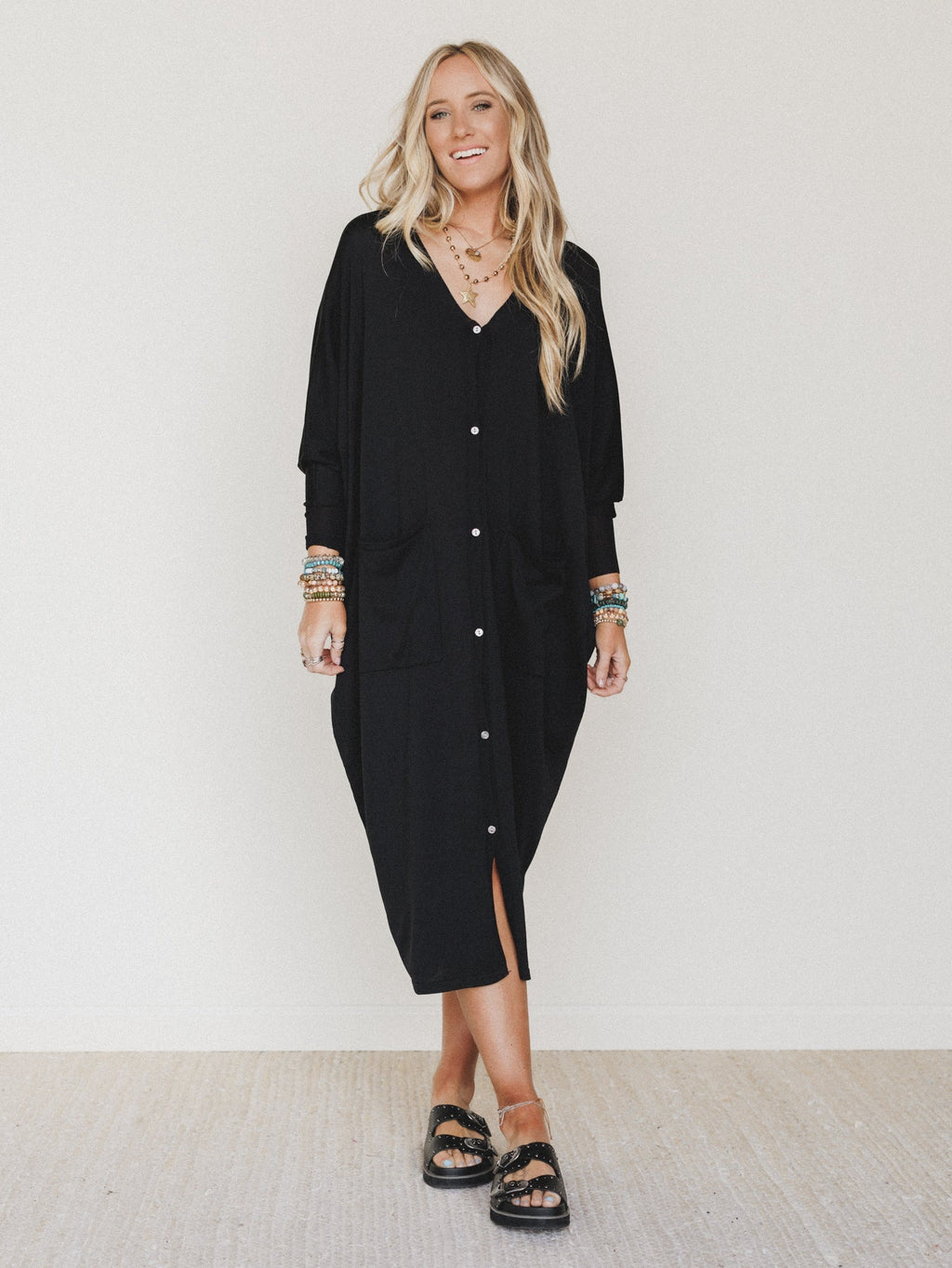Harper Duster Dress  - Black