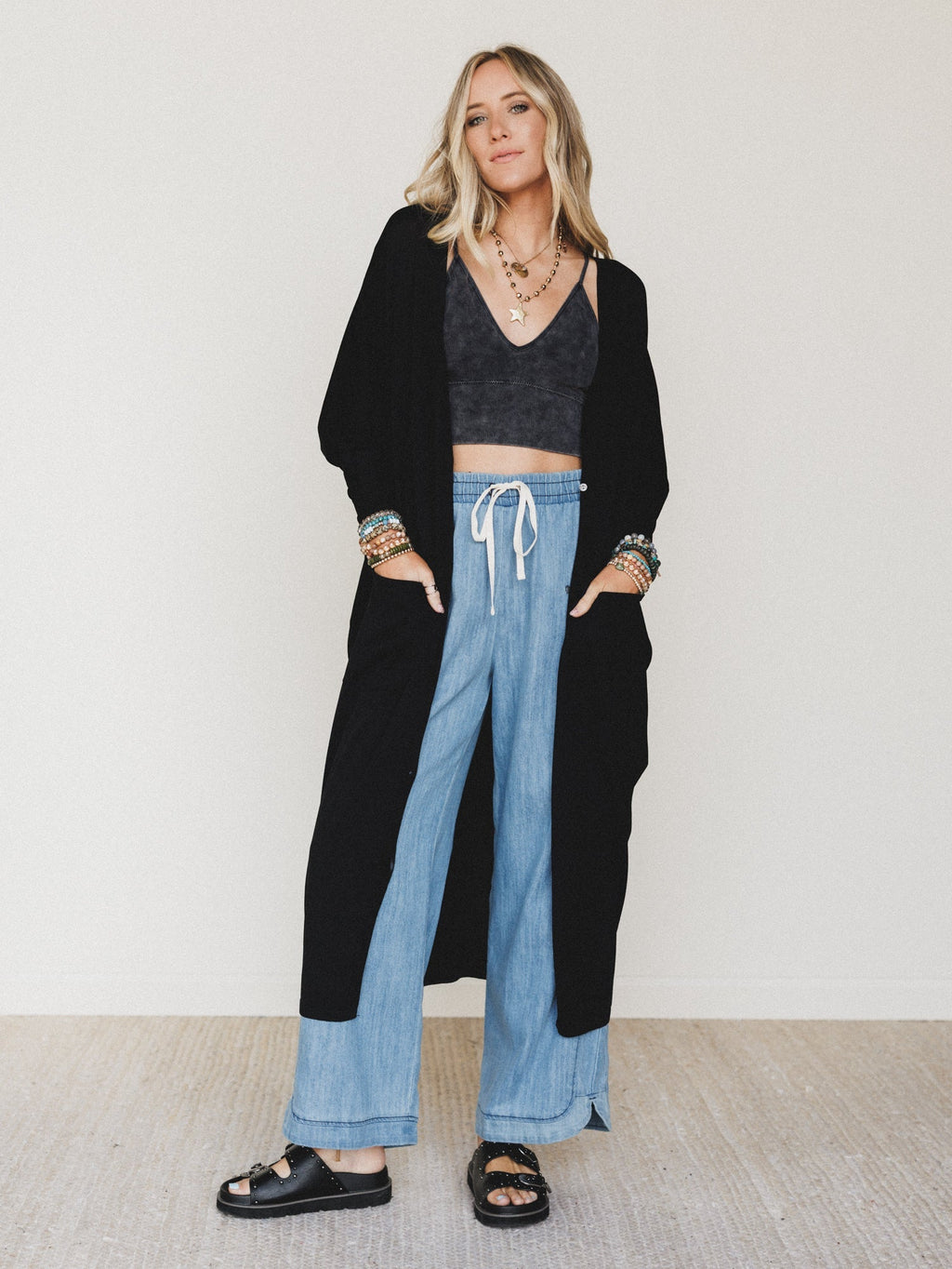 Harper Duster Dress  - Black