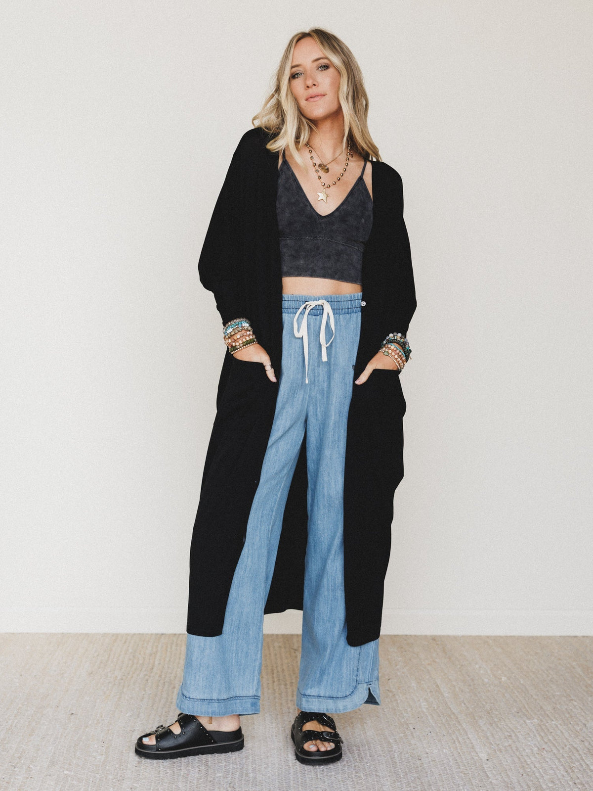 Harper Duster Dress  - Black