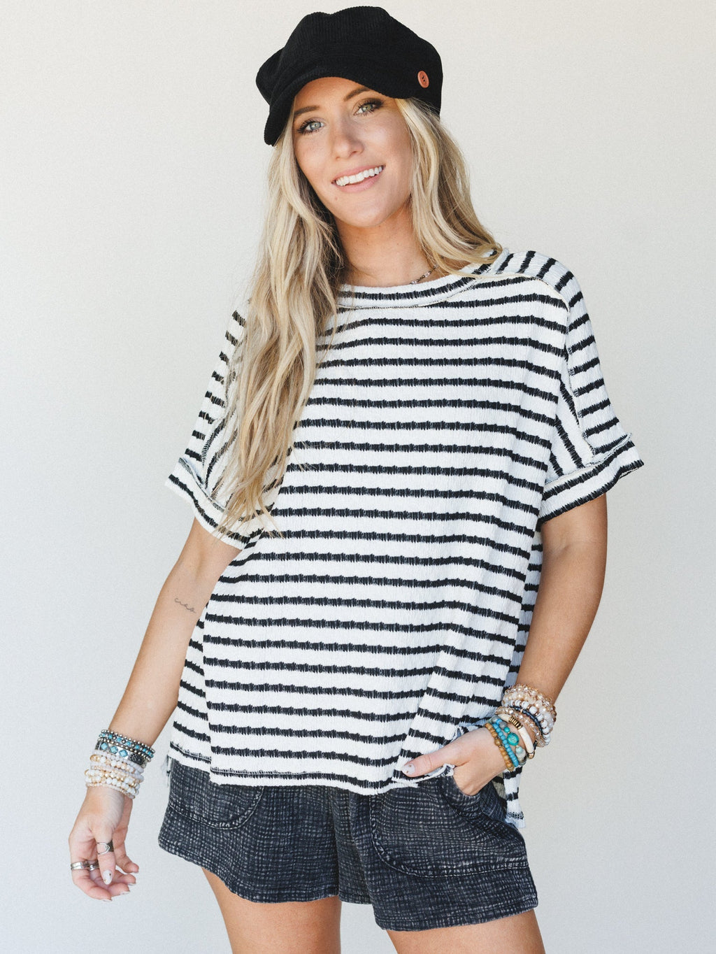 Timeless Lines Striped Tee - Black
