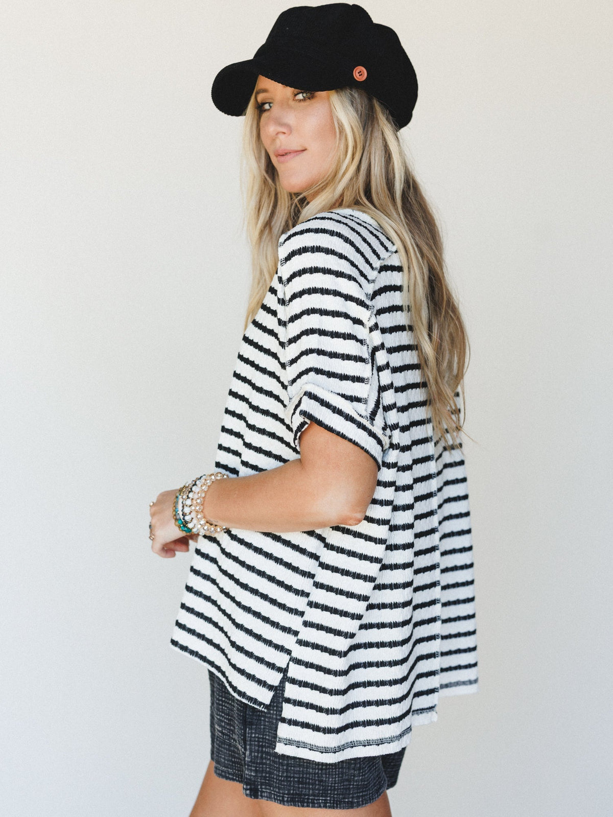 Timeless Lines Striped Tee - Black