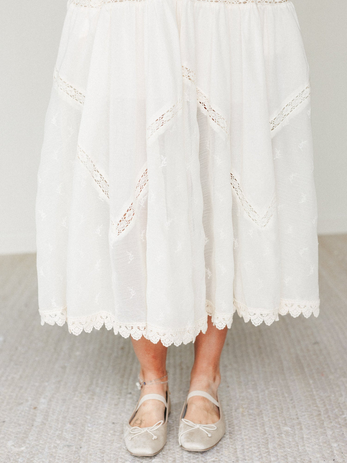Garden Stroll Overall Dress - Ecru