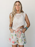 Flower Kiss Knitted Top - Cream