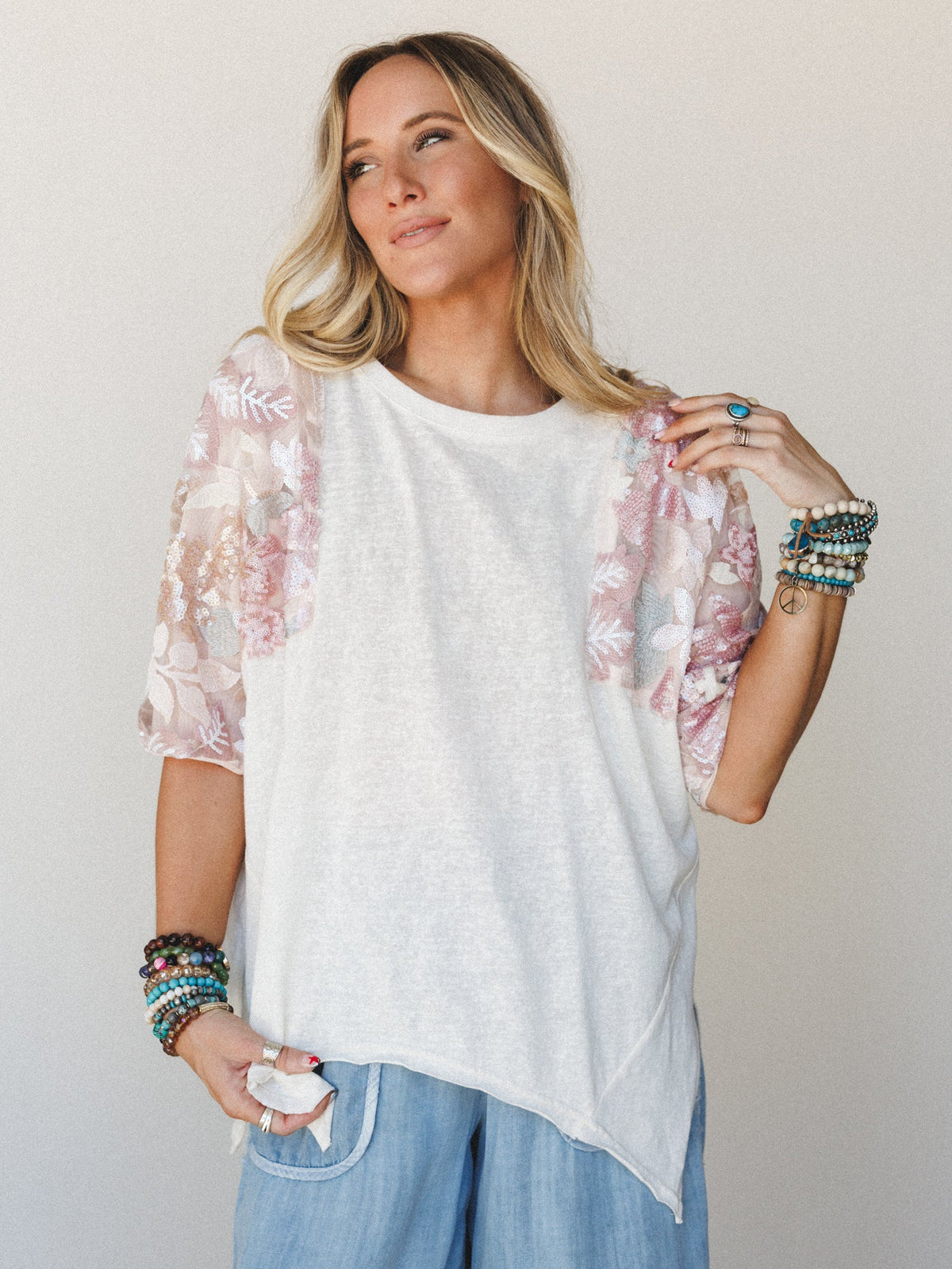 Sparking In Summer Tee - Pale Pink