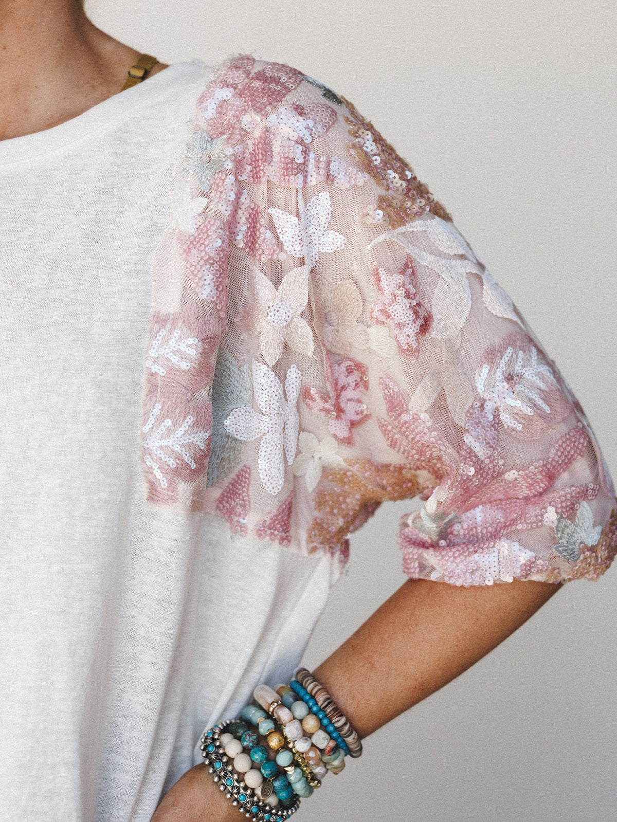 Sparking In Summer Tee - Pale Pink