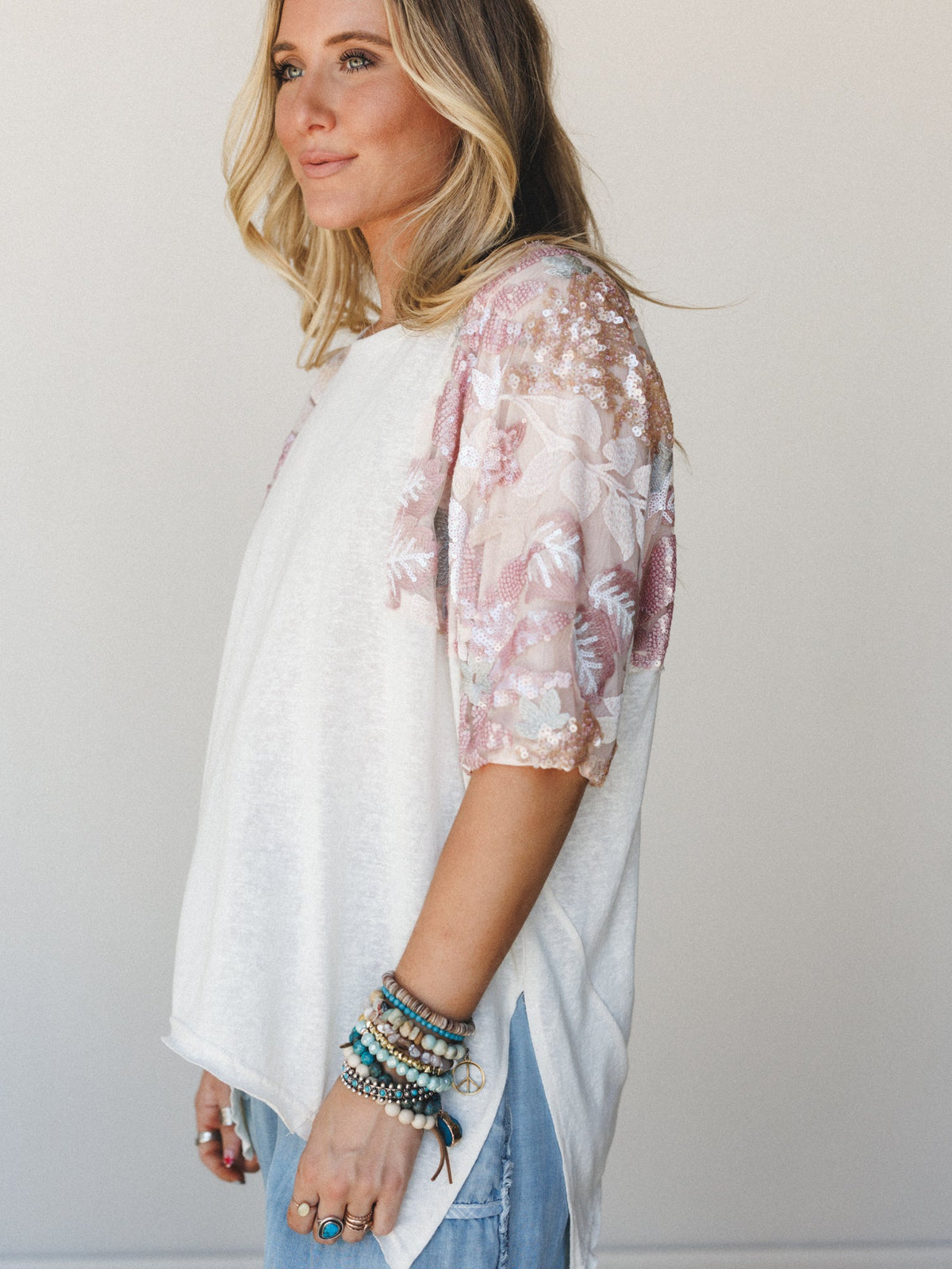 Sparking In Summer Tee - Pale Pink