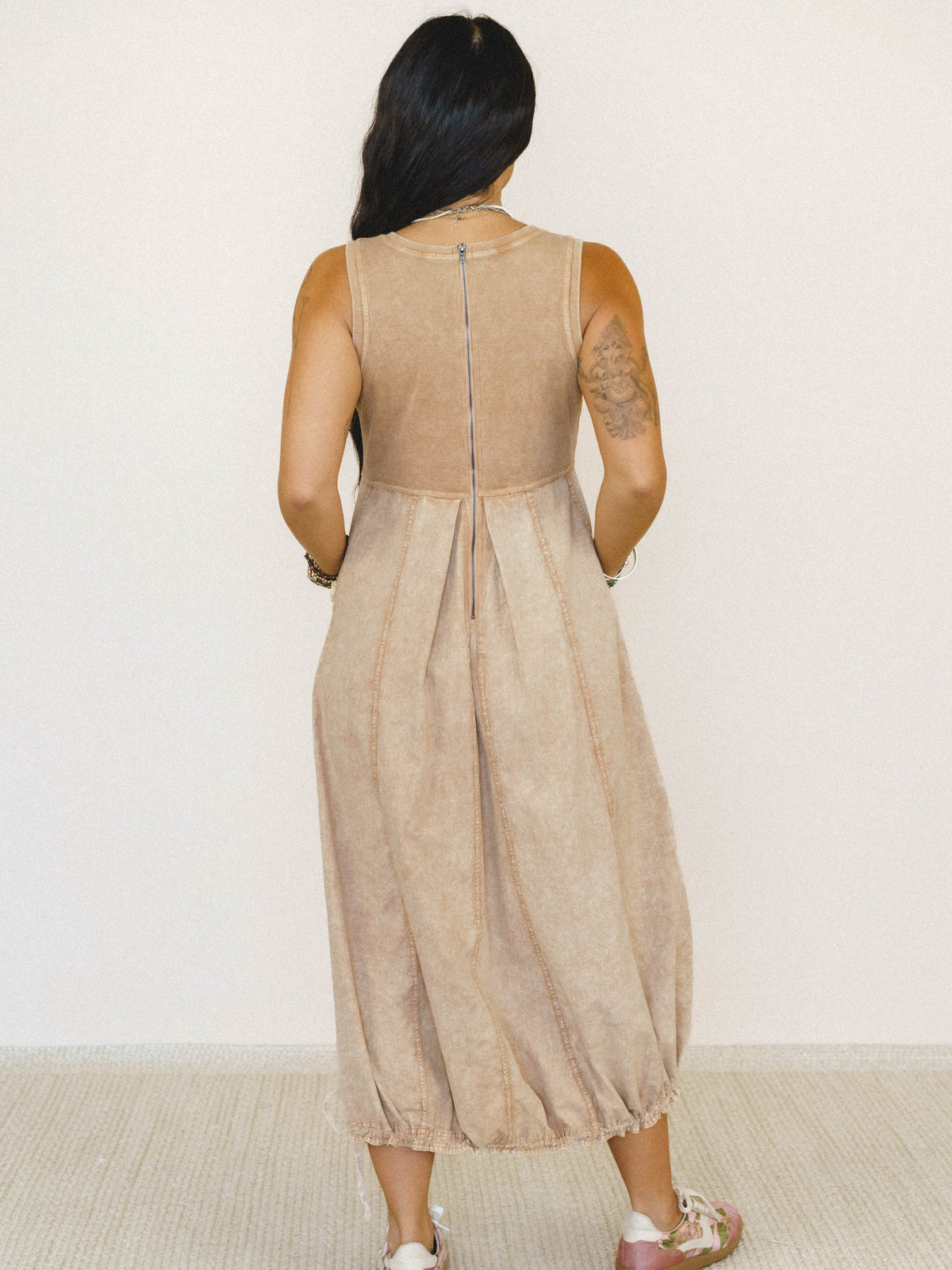 Jungle Beat Cargo Maxi Dress - Toast