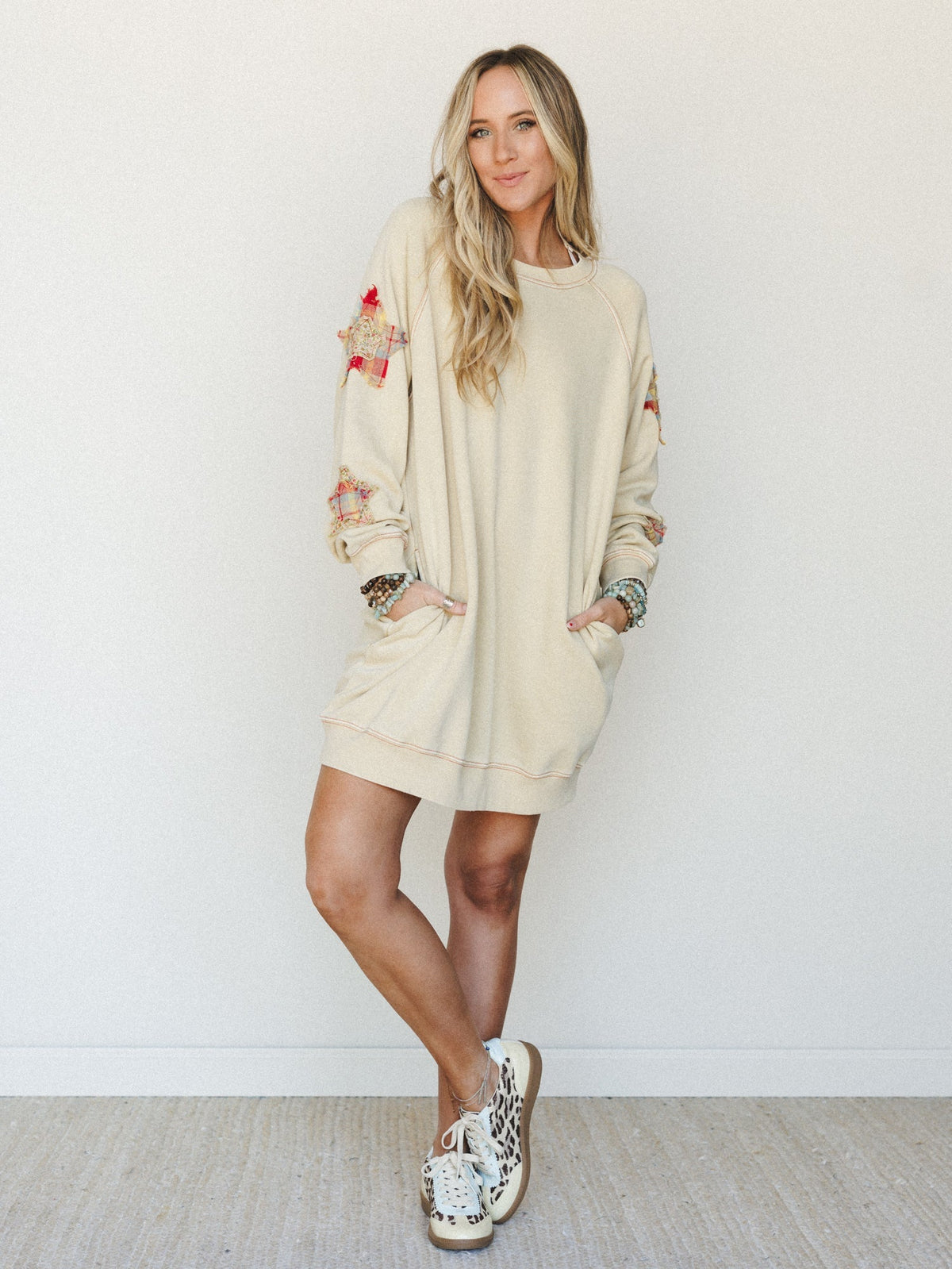 Starfall of Wonder Long Sleeve Dress - American Pear