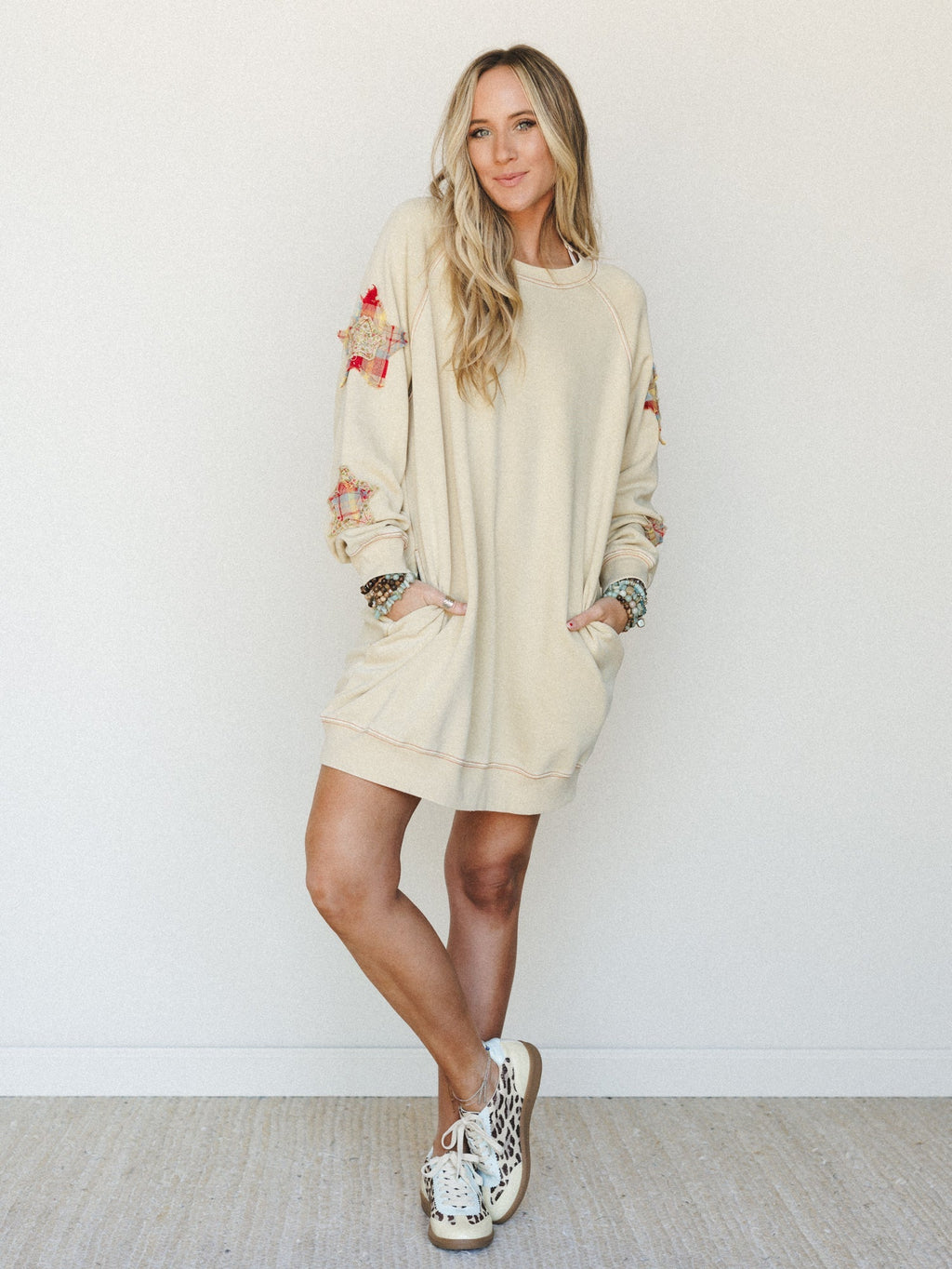 Starfall of Wonder Long Sleeve Dress - American Pear